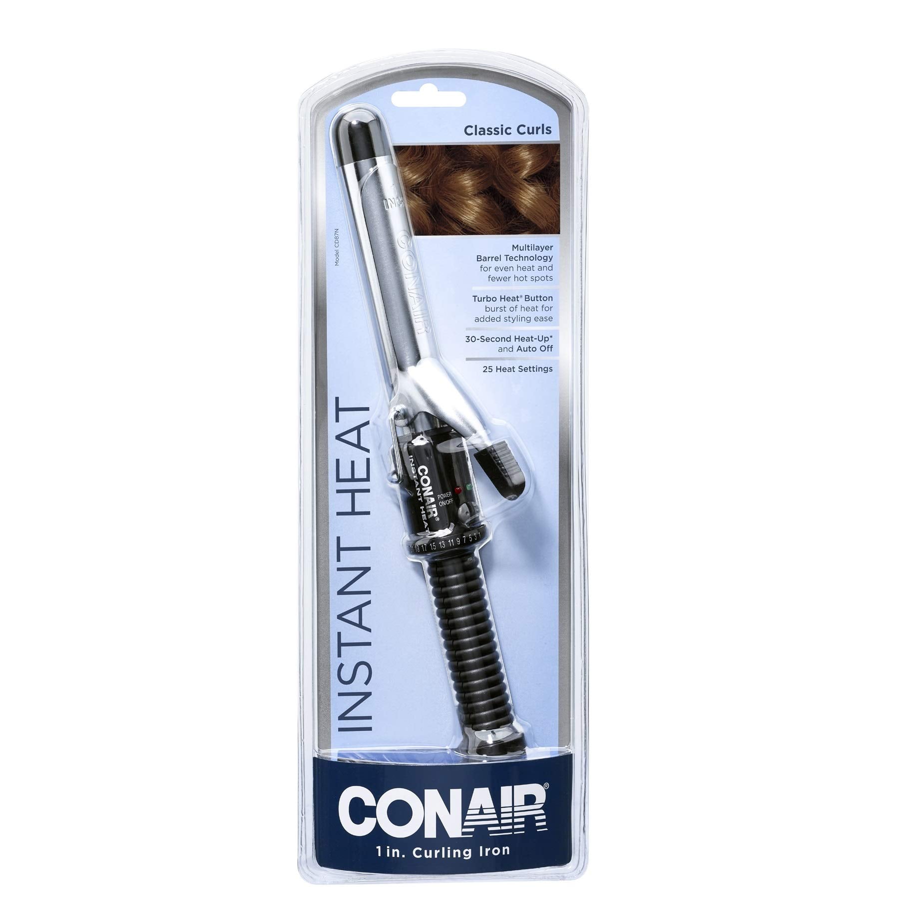 Conair Instant Heat Curling Iron 1-Inch, Corded Electric